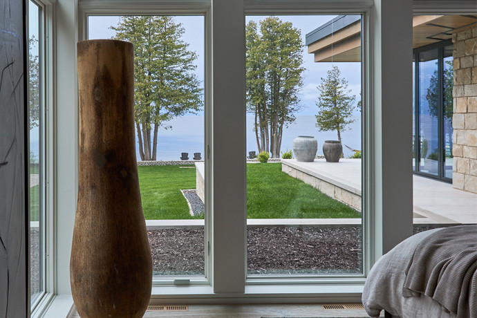 Large windows in a room