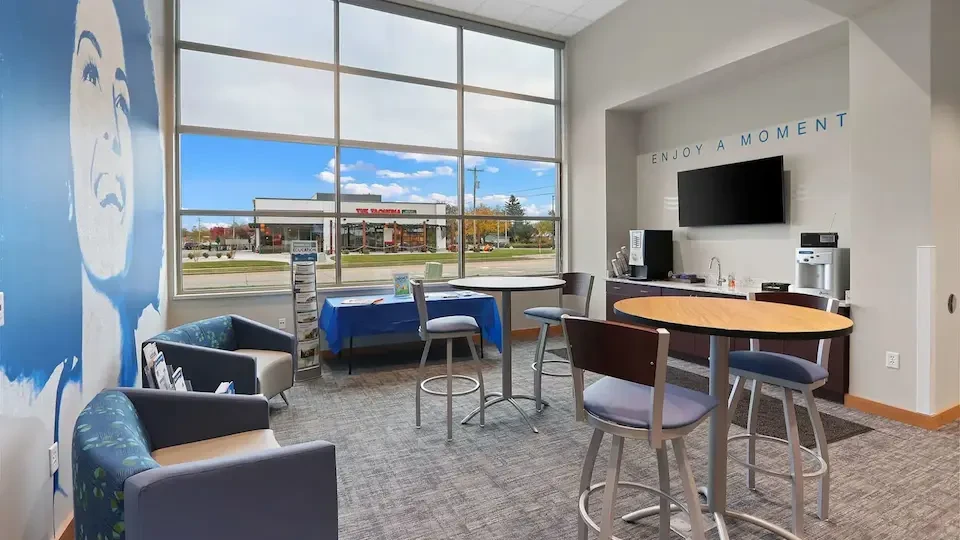 Customer lounge at a credit union